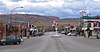 The Mile Zero Post looking south into downtown Dawson Creek