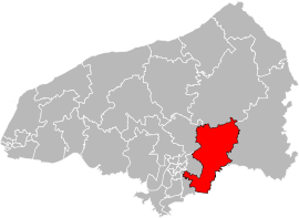 Situation of the canton of Le Mesnil-Esnard in the department of Seine-Maritime