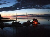 Estonian sauna on a lake