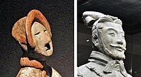 Difference in realism between the Taerpo statuette (4th-3rd century BCE) and the Terracotta Army (210 BCE).[7]