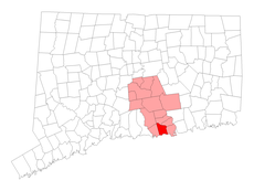 Westbrook's location within Middlesex County and Connecticut