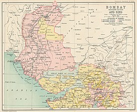 Bombay Presidency in 1909, northern portion