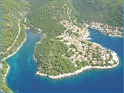 Brna and the bay of Istruga from the air