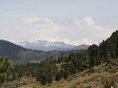 Gangkhar Puensum from Ura La, Bhutan.