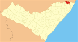 Location of Jacuípe in Alagoas