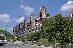 Side view of the hospital