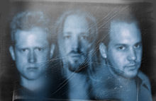 A band picture of Chryst (then called Korovakill) in 2001. From left to right: Renaud Tschirner, Christof Niederwieser and Moritz Neuner