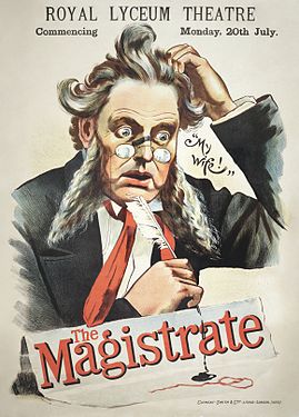 The Magistrate poster (created by Clement-Smith & Co.; restored and nominated by Adam Cuerden)