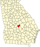 标示出布莱克利县位置的地图