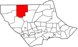 Map of Lycoming County, Pennsylvania highlighting Pine Township