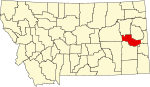 普雷里县在蒙大拿州的位置