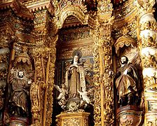 Detail of the altar of St. Teresa of Ávila, St. Crispin and St. Crispinian