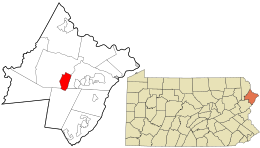 Location in Pike County and the state of Pennsylvania.