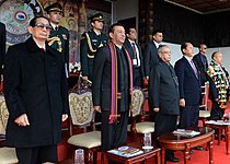 Kumar in Nagaland with former President of India Pranab Mukherjee in 2013