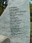 Names of victims at the Sniper Memorial