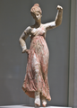 Greek terracotta statuette of a dancing Maenad, 3rd century BC