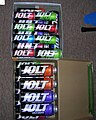 Two boxes of Jolt Cola. Three types of cans are showcased.