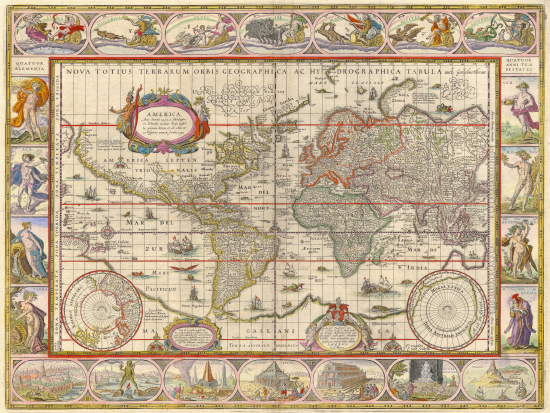 Nova totius terrarum orbis geographica ac hydrographica tabula, 1635