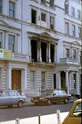 The fire-damaged Iranian Embassy