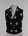 1838 American Silk, Cotton, Leather, Wool, Glass Evening Vest