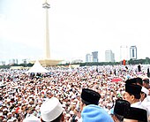Over two million people gathered in Monas, Jakarta in December 2016.