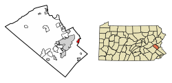 Location of Fountain Hill in Lehigh County, Pennsylvania (left) and of Lehigh County in Pennsylvania (right)