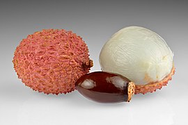 Lychee fruits and seed