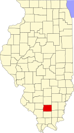 Franklin County's location in Illinois