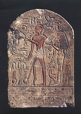 Egyptian stele believed to show a poliomyelitis survivor