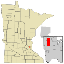 Location of the city of Arden Hills within Ramsey County, Minnesota