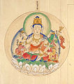 坐於蓮花座上的金剛薩埵，14世紀日本彩繪。