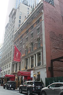 A view of the Lambs Club Building's northern and western facades