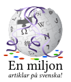 Swedish Wikipedia's 1,000,000 article logo (June 2013)