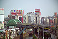 JR East Chuo-Sobu Line Train Crossing Kanda-gawa Chiyoda-ku on right Bunkyo-ku on left Akihabara (Soto Kanda) ahead