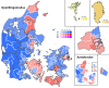 Largest party within each nomination district and constituency.