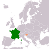 Location map for France and Slovenia.