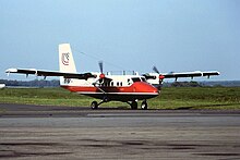 9N-AEQ, when it first entered service with Loganair, utilizing a different livery and registration