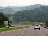 Interstate 68, eastbound, 18 miles (29 km) from Cumberland, Maryland