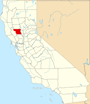 Map of California highlighting Colusa County