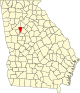 标示出克莱顿县位置的地图