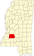 科派亚县在密西西比州的位置