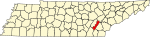 标示出梅格斯县位置的地图