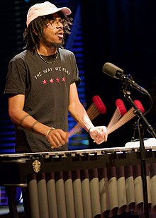 Joel Ross playing vibraphone