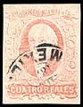 Quatro reales 1856 without district overprint