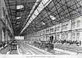 Sketch of train shed interior