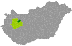 Zirc District within Hungary and Veszprém County.