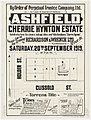 Ashfield Cherrie Hynton Estate, 1919, Richardson & Wrench, Holden St, Clissold St, lithograph William Brooks and Co.