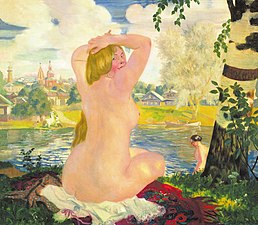Boris Kustodiev, Bathing (1921)