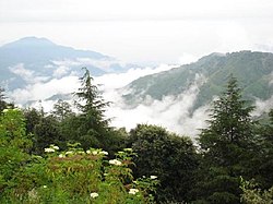 View of hills from Chail in Solan district, Himachal Pradesh, India
