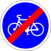 End of bicycle lane